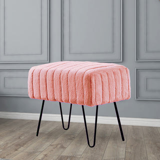 Serenta Super Mink Ottoman, Peach Echo, 19''x13''x17''