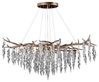 Rainier 6-Light Linear Chandelier Silver Mist