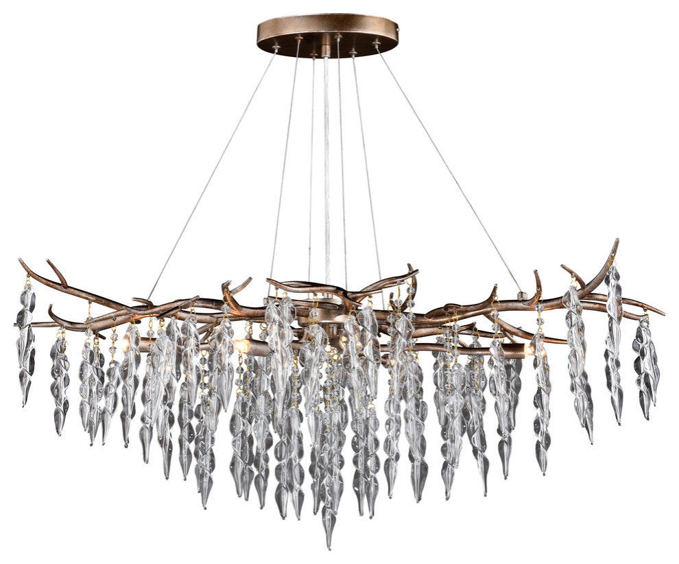 Rainier 6-Light Linear Chandelier Silver Mist