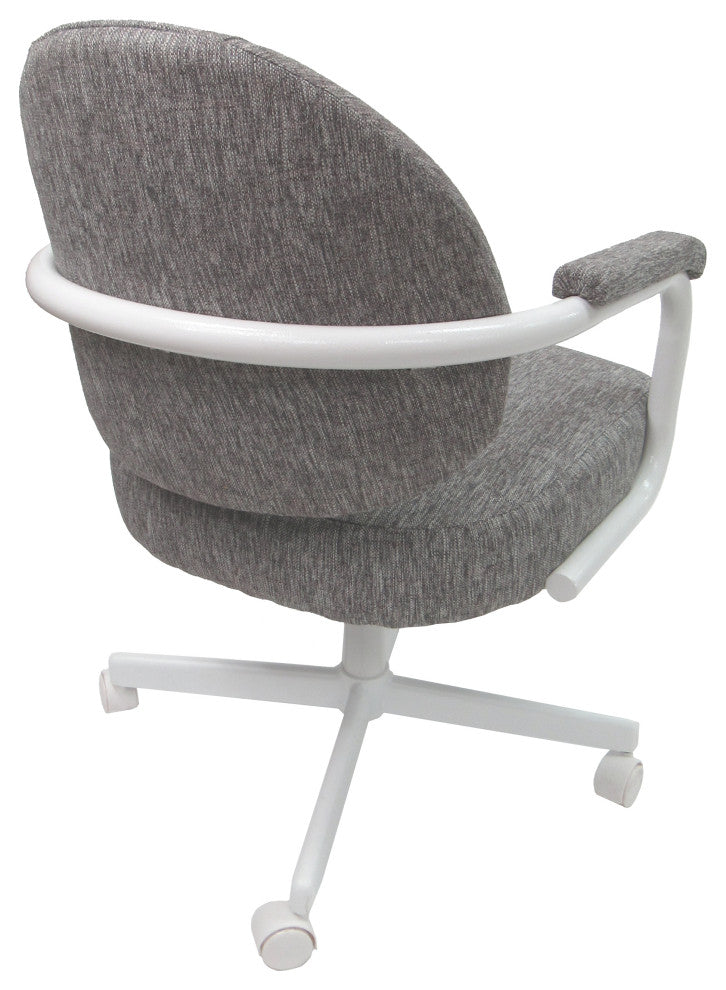 M-70 Caster Swivel Tilt Kitchen Chair with Wheels, Mojeva Gray - White