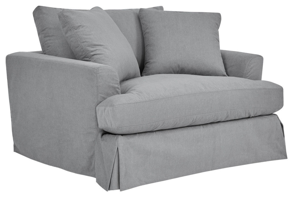 Ciara 53" Upholstered Chair and a Half in Pearl, Slate Gray