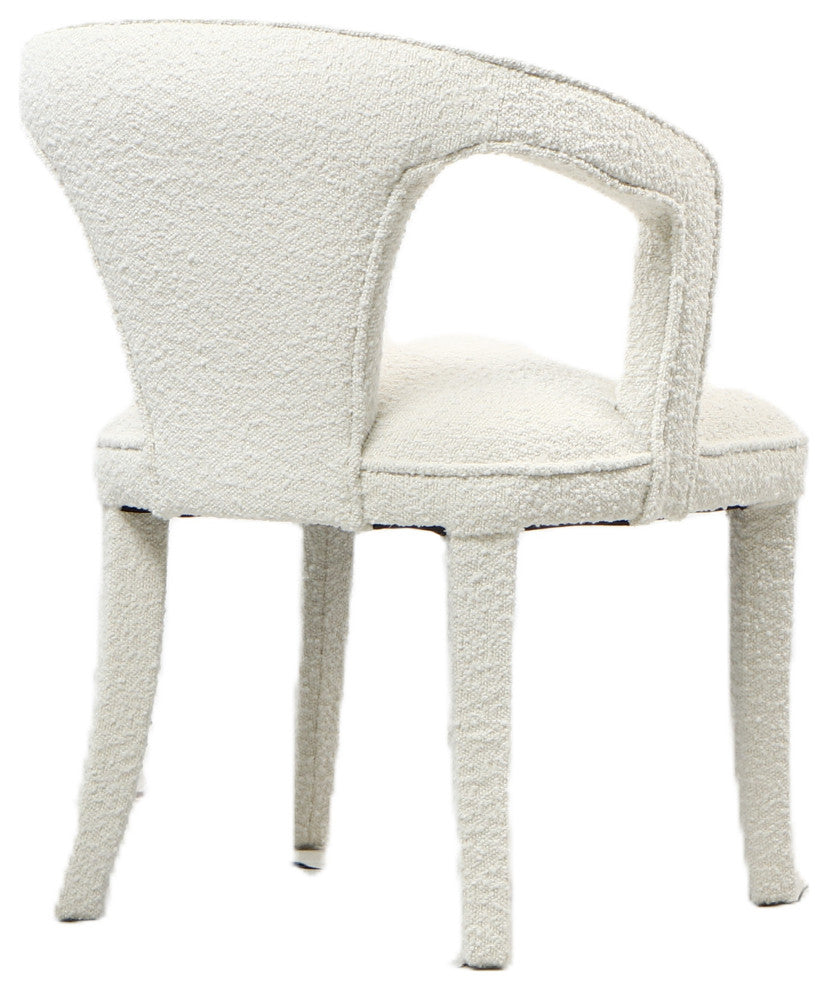 Swift Boucle Dining Armchair Chair in White