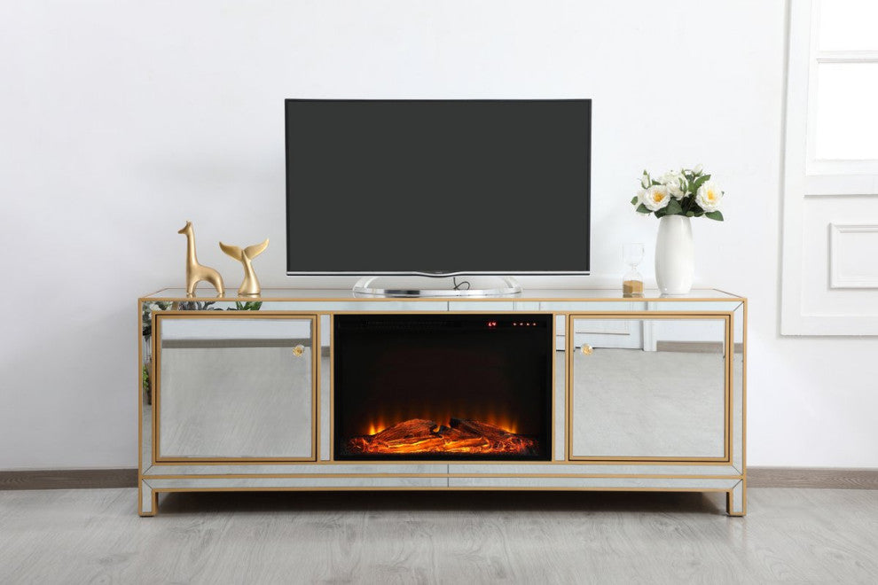 Elegant MF70172G-F1 Reflexion 72" Mirrored Tv Stand