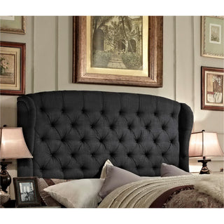 Felisa Upholstered Panel Bed, Charcoal, Full