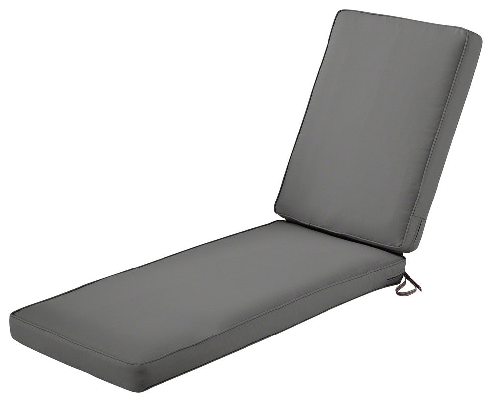 Patio Chaise Lounge Cushion, Light Charcoal Gray, 80"x26"x3"