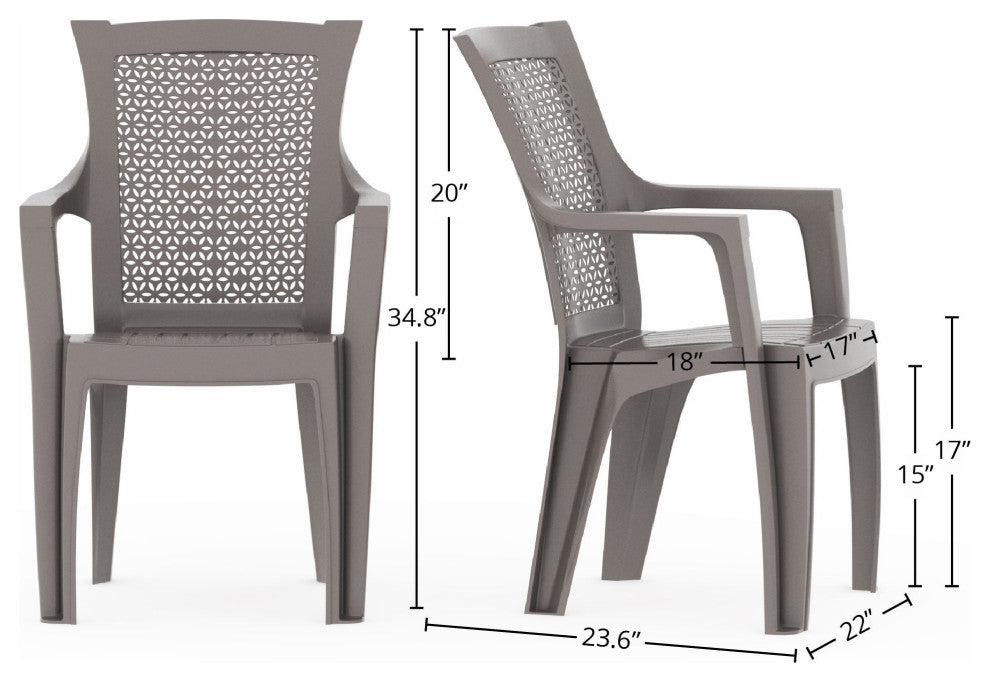 Mira Outdoor Patio Chairs, Set of 2, Gray