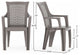 Mira Outdoor Patio Chairs, Set of 2, Gray