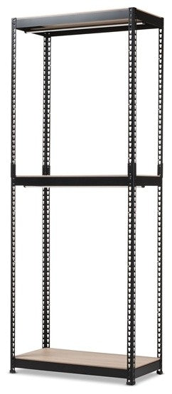 Modern Black 3-Shelf Metal Closet Storage Racking Organizer