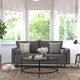 Hudson Mid-Century Modern Sofa With Tufted Upholstery and Solid Wood Legs, Dark Gray