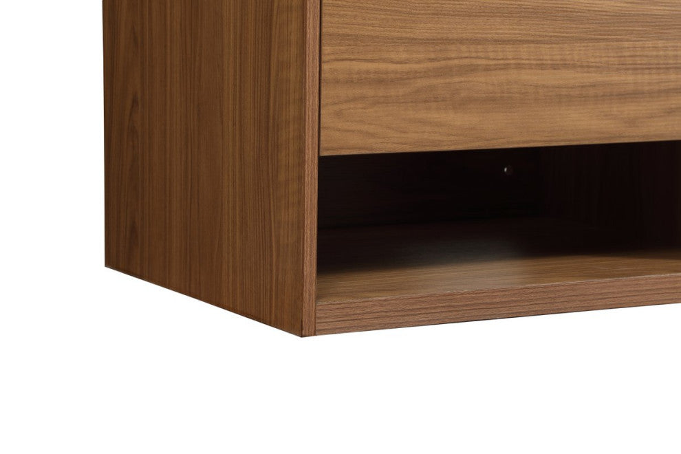 Rabi Single Bathroom Vanity, Walnut Brown, 24"