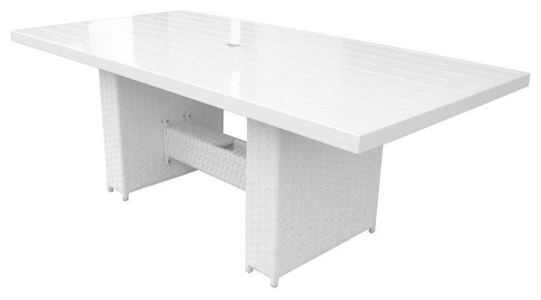 Miami Rectangular Outdoor Patio Dining Table Sail White