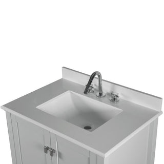 31" Single Vanity, Light Gray With Engineered Stone Top