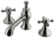 Widespread Lavatory Faucet,Brass English Country Pop-up Drain,Satin Nickel