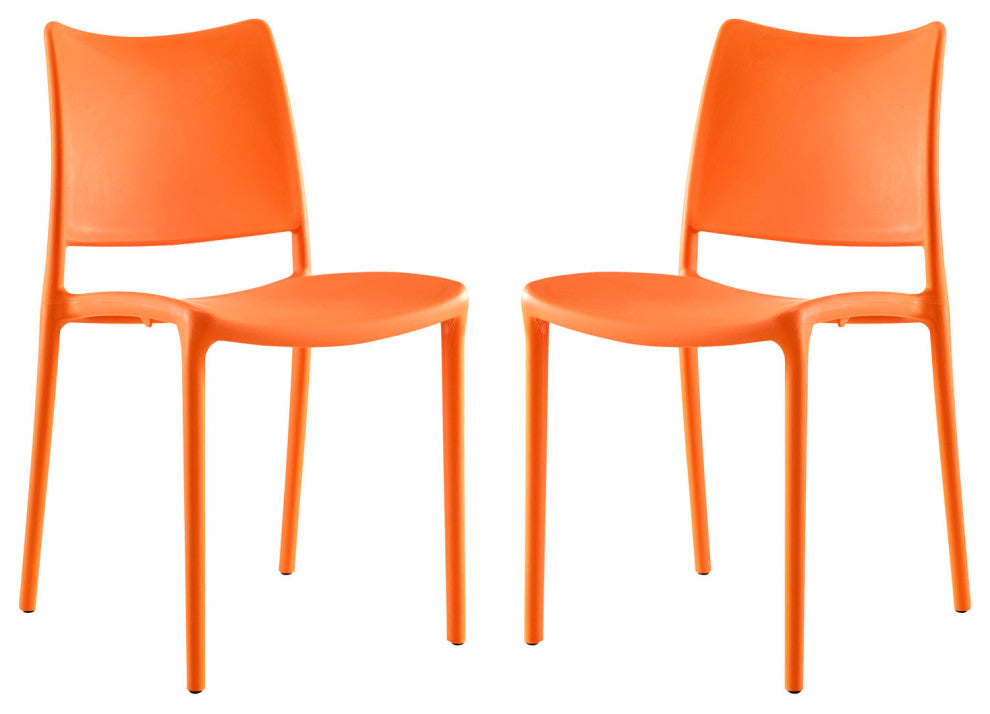 Orange Hipster Dining Side Chair Set of 2