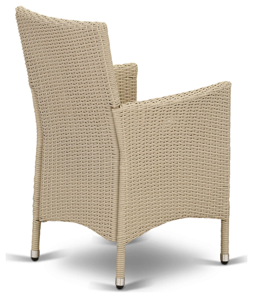 Hvlc153V Outdoor-Furniture Wicker Patio Chair In Cream Finish - Set Of 2