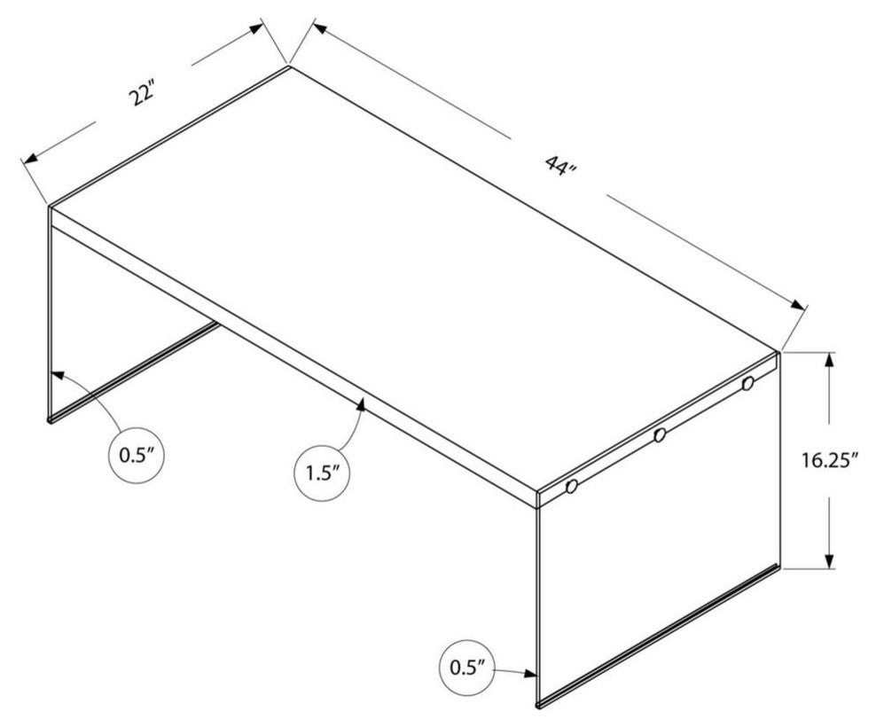 Coffee Table - Glossy White With Tempered Glass