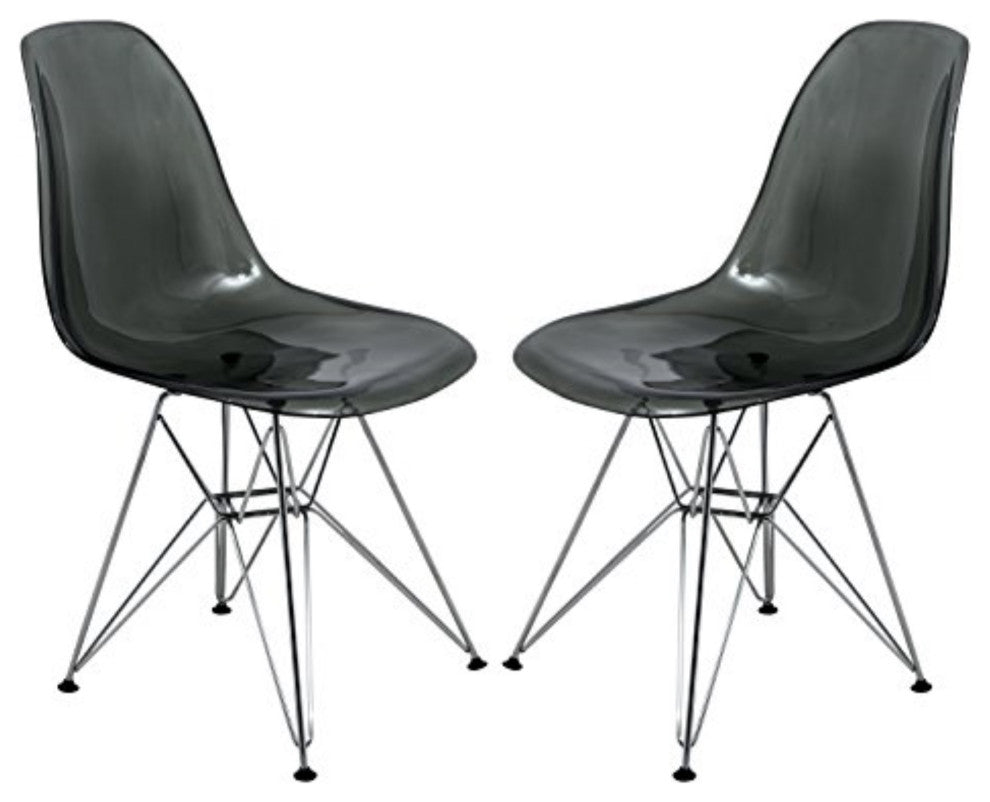 LeisureMod Cresco Molded Eiffel Side Chair, Set of 2