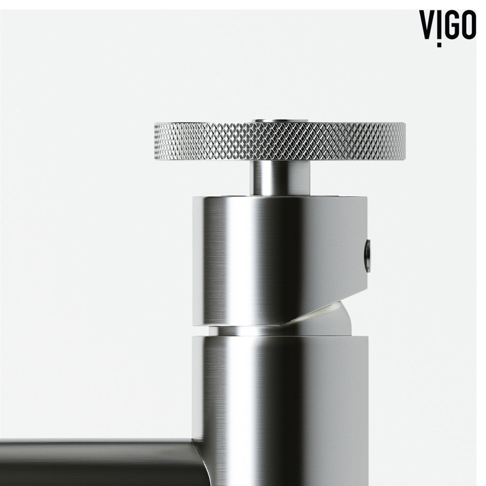 VIGO Cass 8" H Single Handle Single Hole Bathroom Faucet, Brushed Nickel, Without Extras