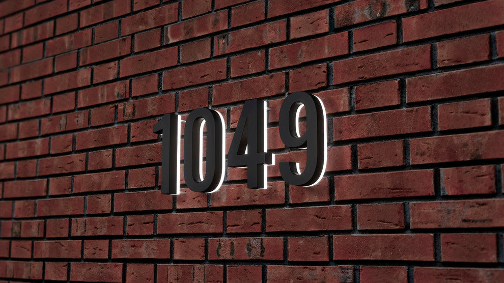 5 in Steel Backlit LED Floating Address Number, Up-Scale Modern Look LumaNumbers