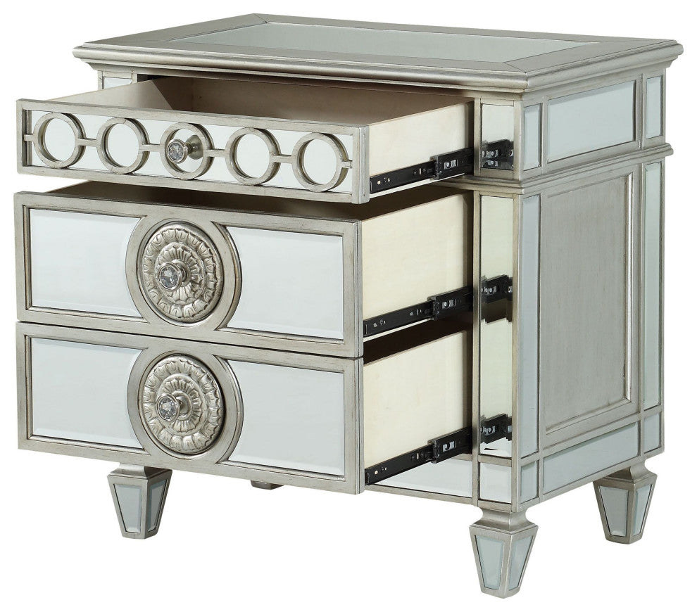 Varian Nightstand, Mirrored
