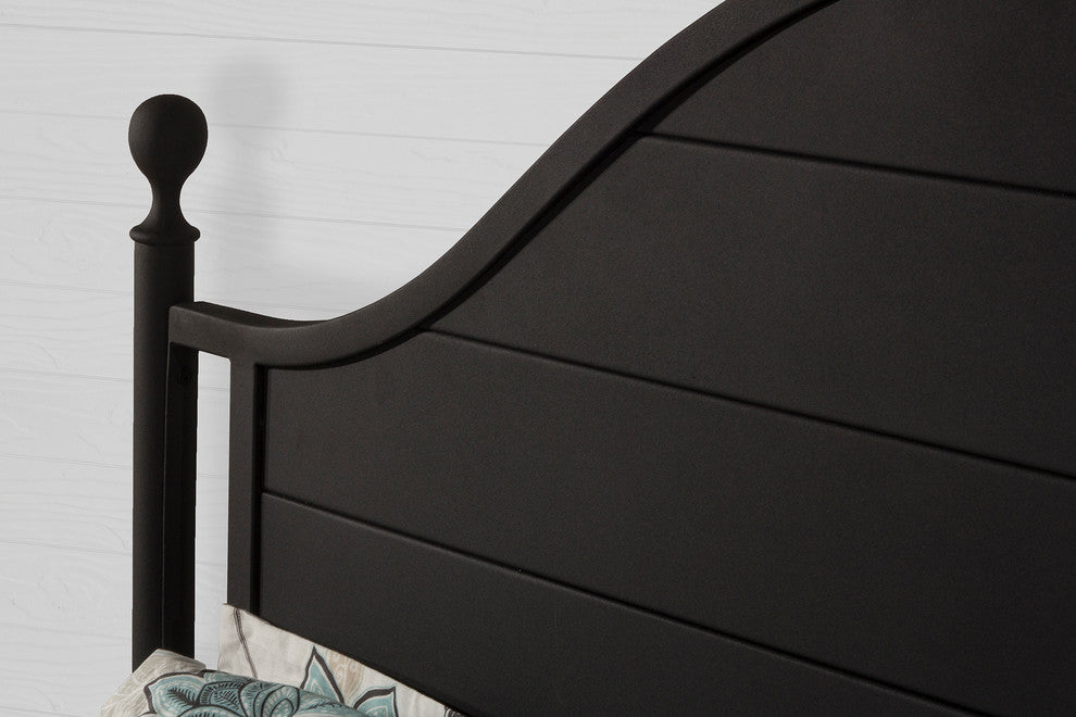 Cumberland Bed, Metal Bed Rail Included, Black, Queen