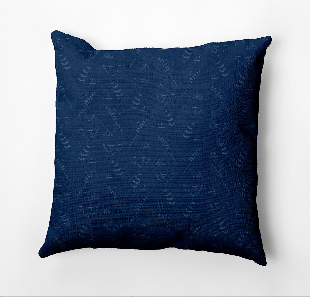 Muted Bongo Outdoor Pillow, Navy, 14"x20"