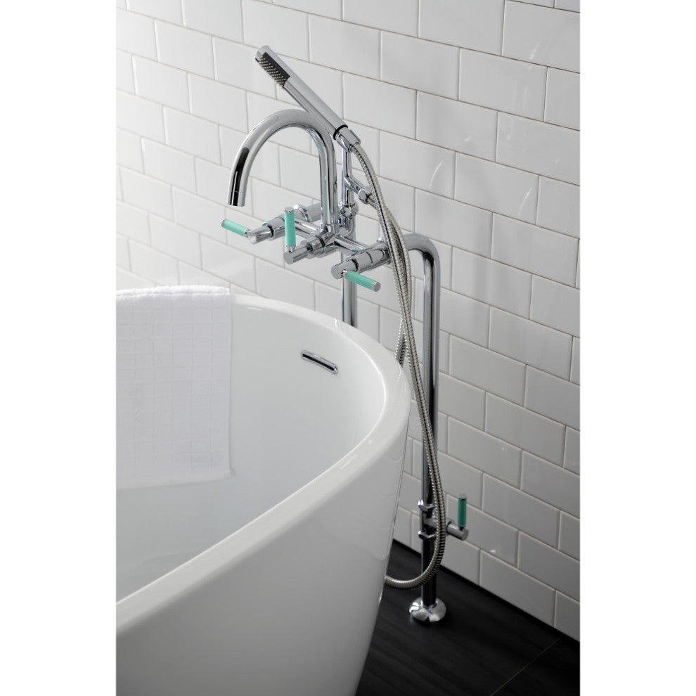 CCK8101DKL Freestanding Tub Faucet With Supply Line, Stop Valve, Polished Chrome