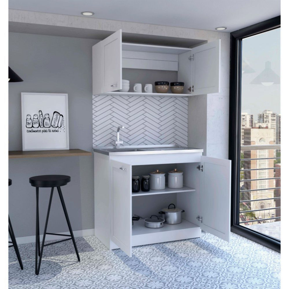 DEPOT E-SHOP Agate Cabinet Set, White
