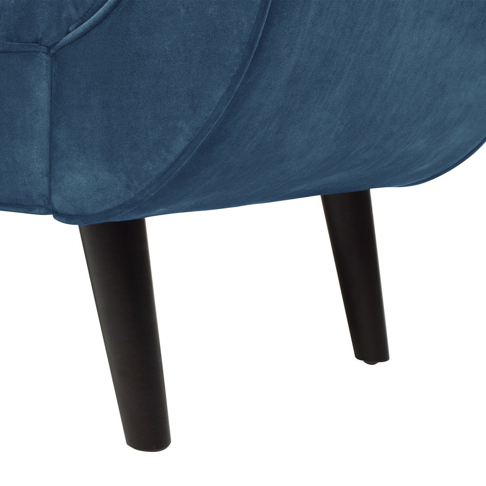 Alma 65" Tufted Entryway Bench With Bolster Pillows, Satin Teal Velvet