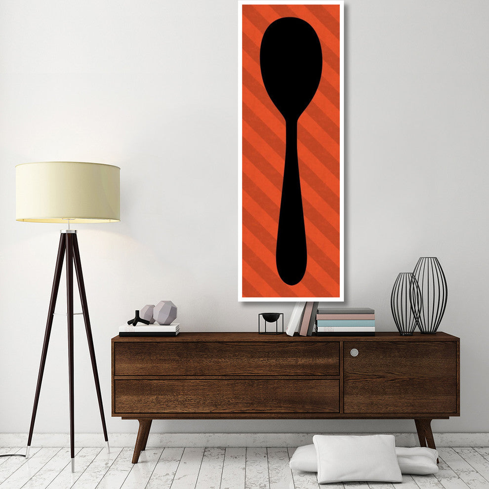 "Mealtime: Red Stripes - Spoon" Digital Paper Print by BG.Studio, 26"x74"