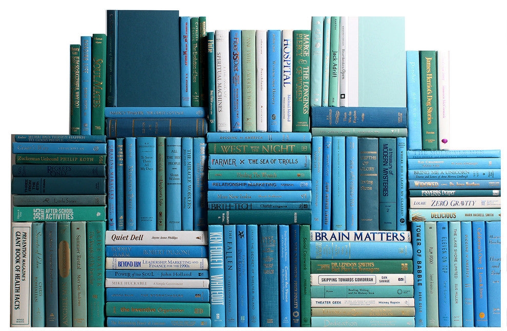 Modern Book Wall Set, Ocean, Set of 100