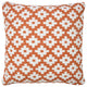 Ox Bay Machine-Made Orange/White Diamond Cotton Blend Pillow Cover, 20"x20"