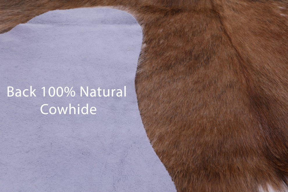 6' 6" X 5' 9" Organic Natural Hair-On Cowhide Area Rug C1920