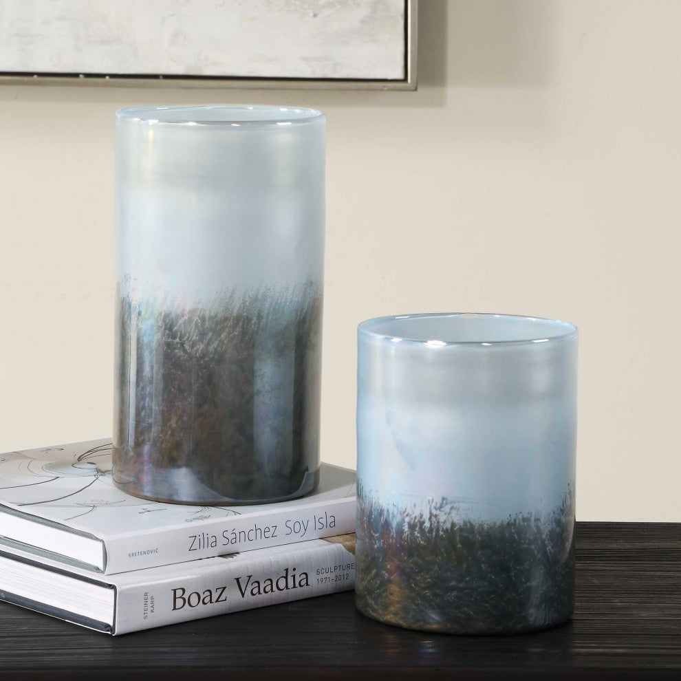 Uttermost Midnight Mist Cylindrical Vases Set of 2