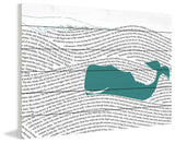 "Print Whale" Painting Print on White Wood