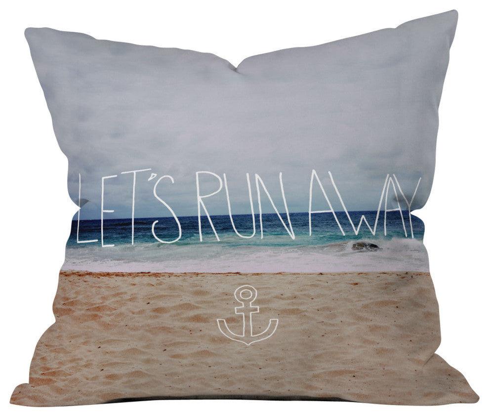 Leah Flores Lets Run Away Iii Outdoor Throw Pillow