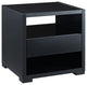 Benzara BM243374 End Table With 2 Drawers and Open Compartments, Black