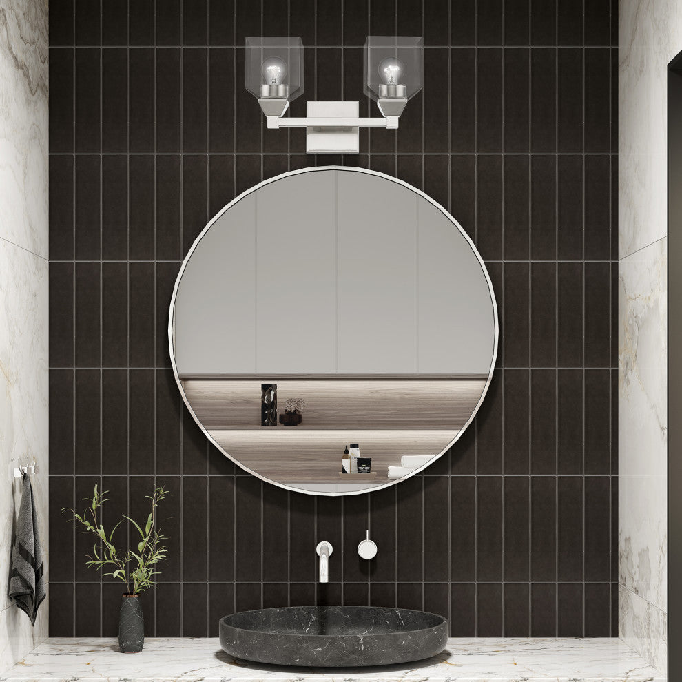 Aragon 2 Light Brushed Nickel Vanity Sconce