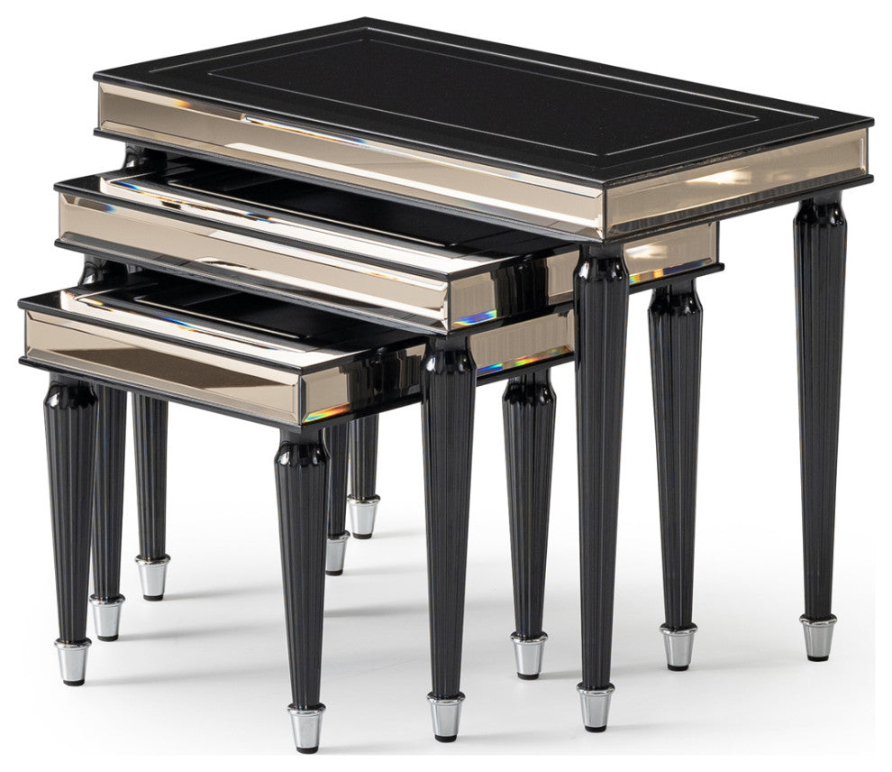 La Francaise Nesting Tables Set of 3 Black Ice