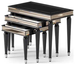 La Francaise Nesting Tables Set of 3 Black Ice