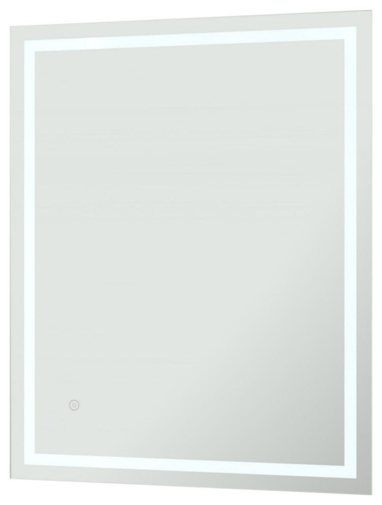 Rectangular Frameless Dimmable Anti-Fog Wall Mounted LED Bathroom Vanity Mirror, 24"x 36"