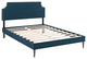 Modway Laura Full Fabric Platform Bed With Round Tapered Legs, Azure