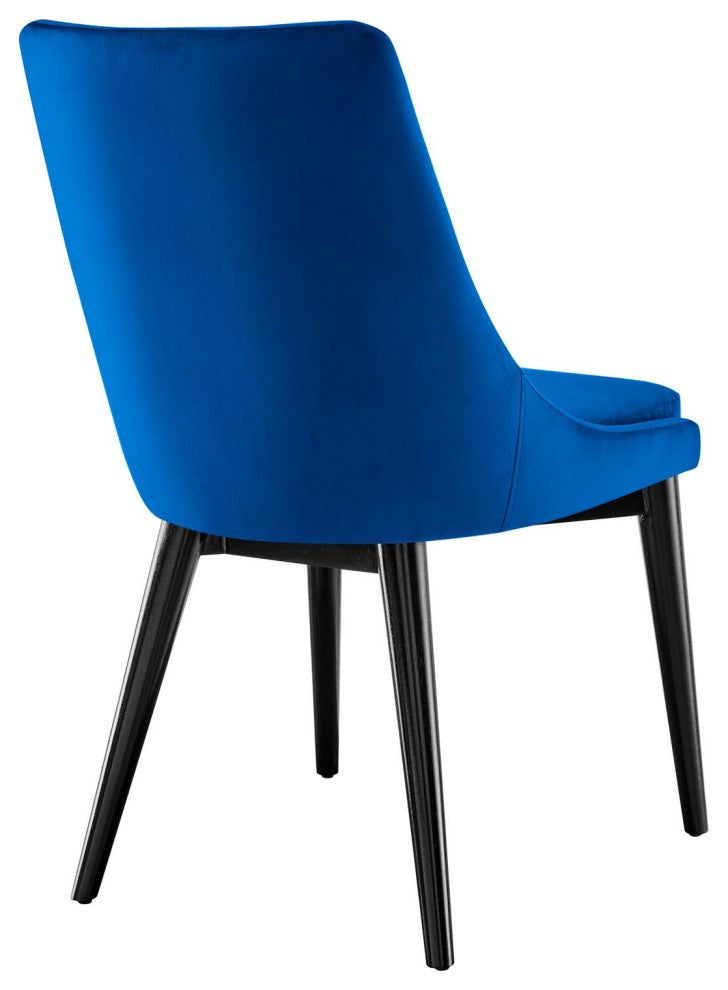 Viscount Accent Performance Velvet Dining Chairs, Set of 2, Navy