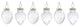 Etched Glass Teardrop Ornament, 6-Piece Set