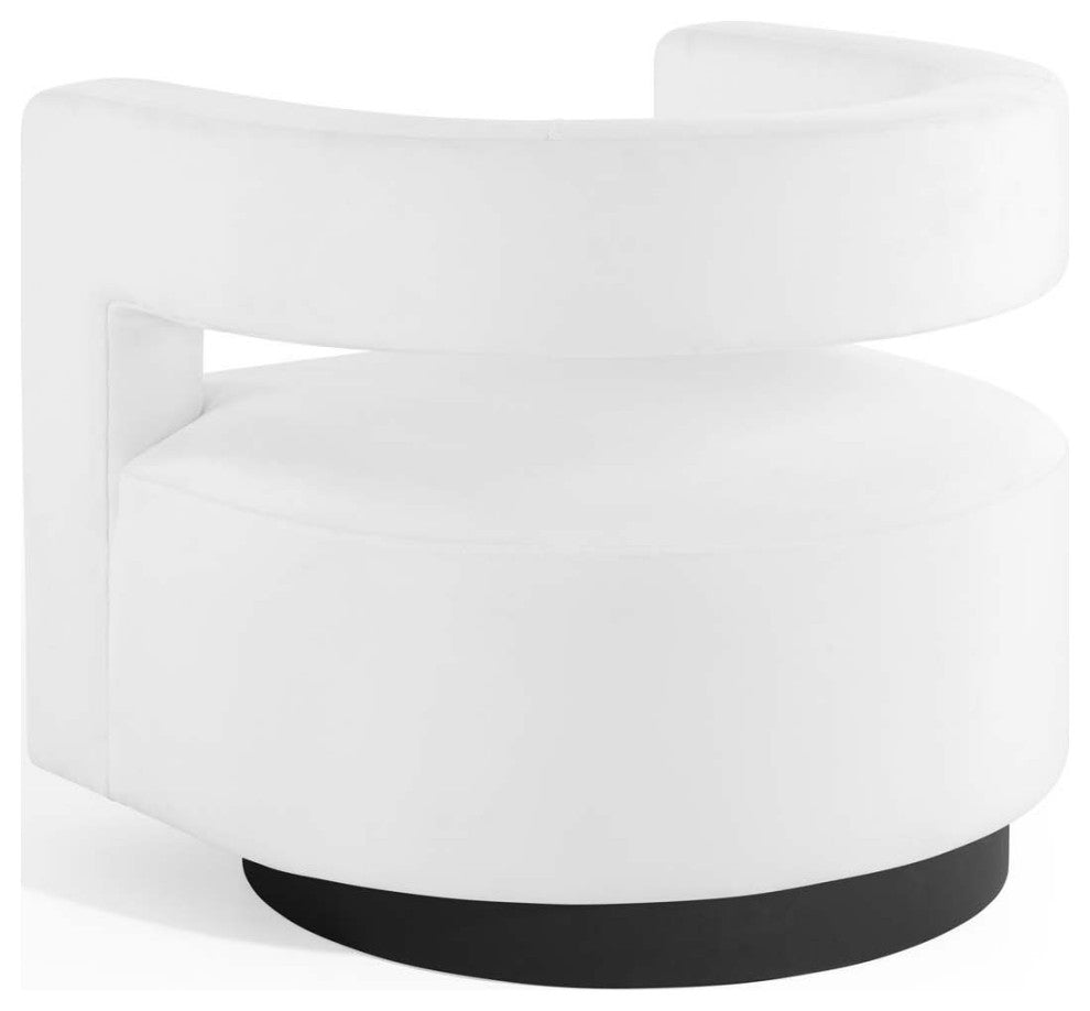 Armchair Accent Chair, Velvet, White, Modern, Living Lounge Hotel Hospitality
