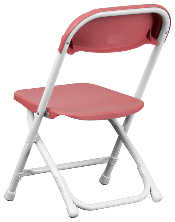 Burgundy, White Folding Chair Y-KID-BY-GG