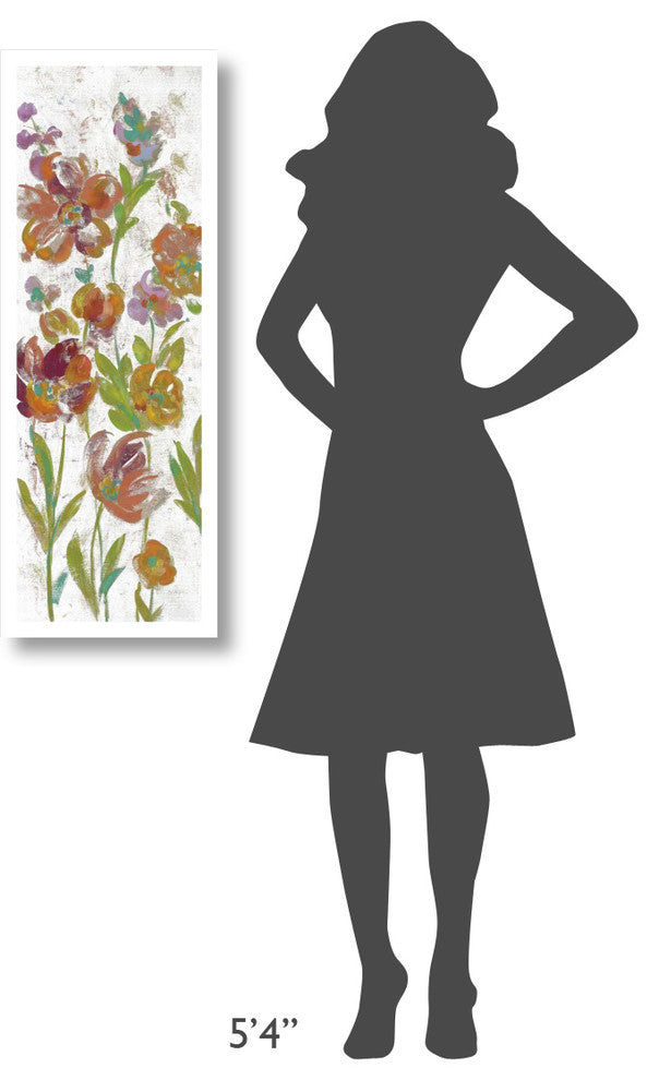 "July Garden Trio II on White" Digital Paper Print by Silvia Vassileva, 14"x38"