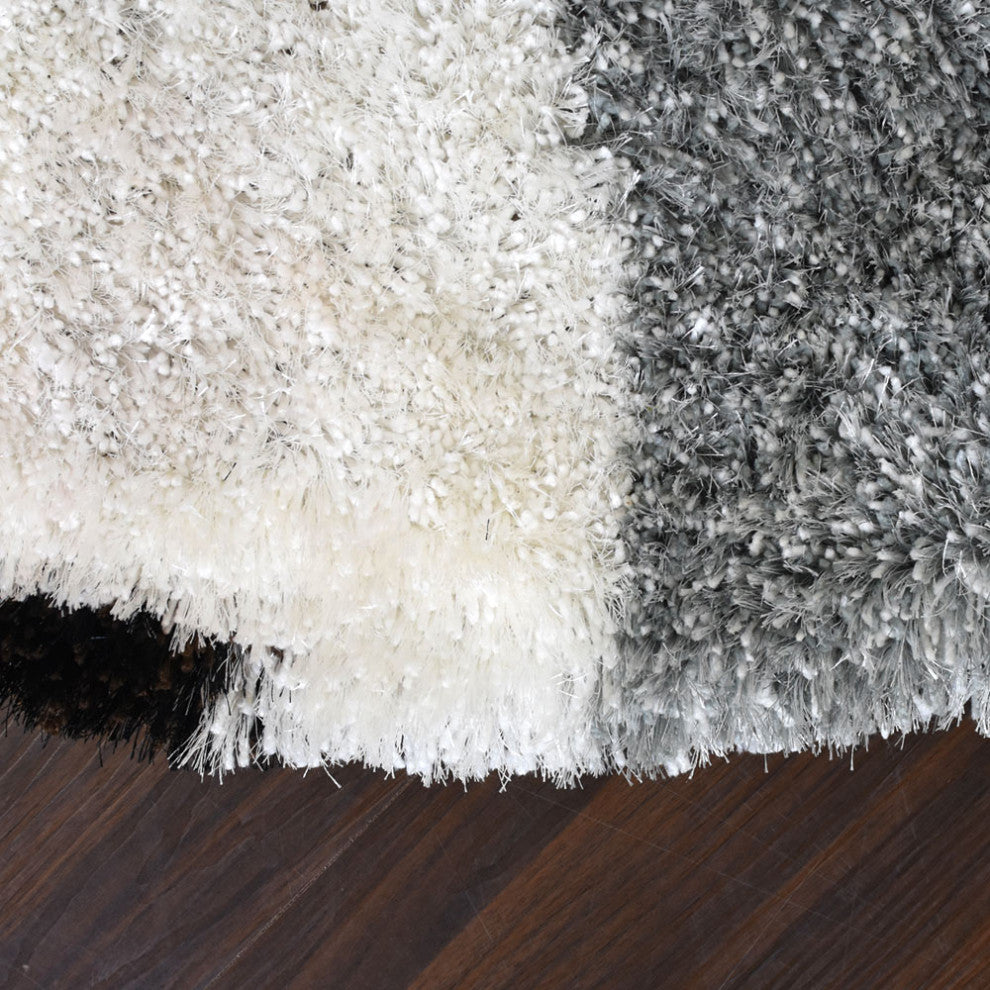 HAND TUFTED SHAG POLYESTER ECO-FRIENDLY AREA RUGS -Multicolor,Contemporary