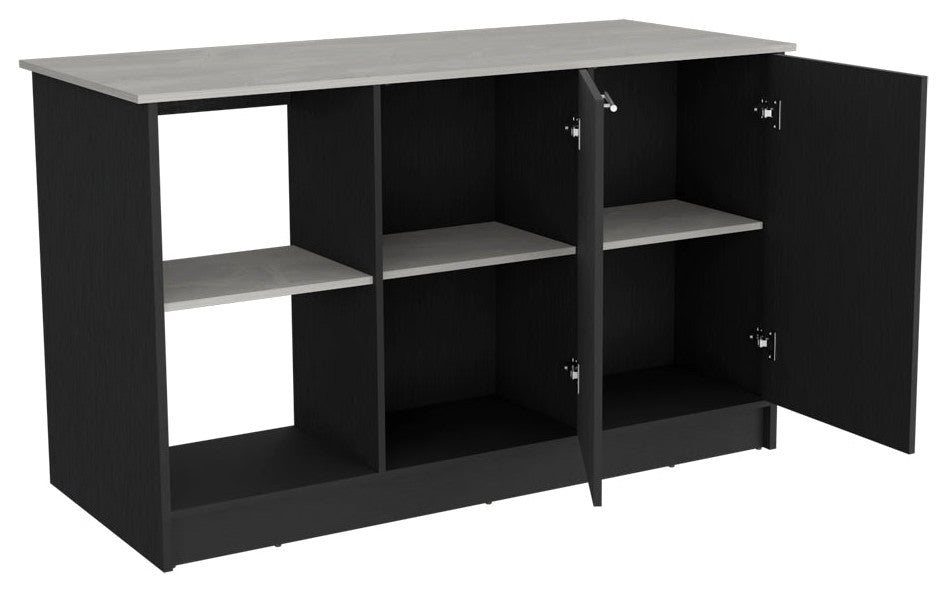 Kitchen Island Padua, Kitchen, Black / Onyx