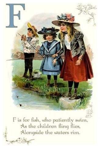 F is for Fish- Gallery Wrapped Canvas Art 28" x 42"